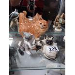 2 Beswick cats and 1 Lladro cat