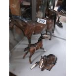 Beswick horse and 2 foals