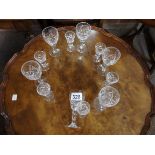 Cut glass sherry and liqueur glasses