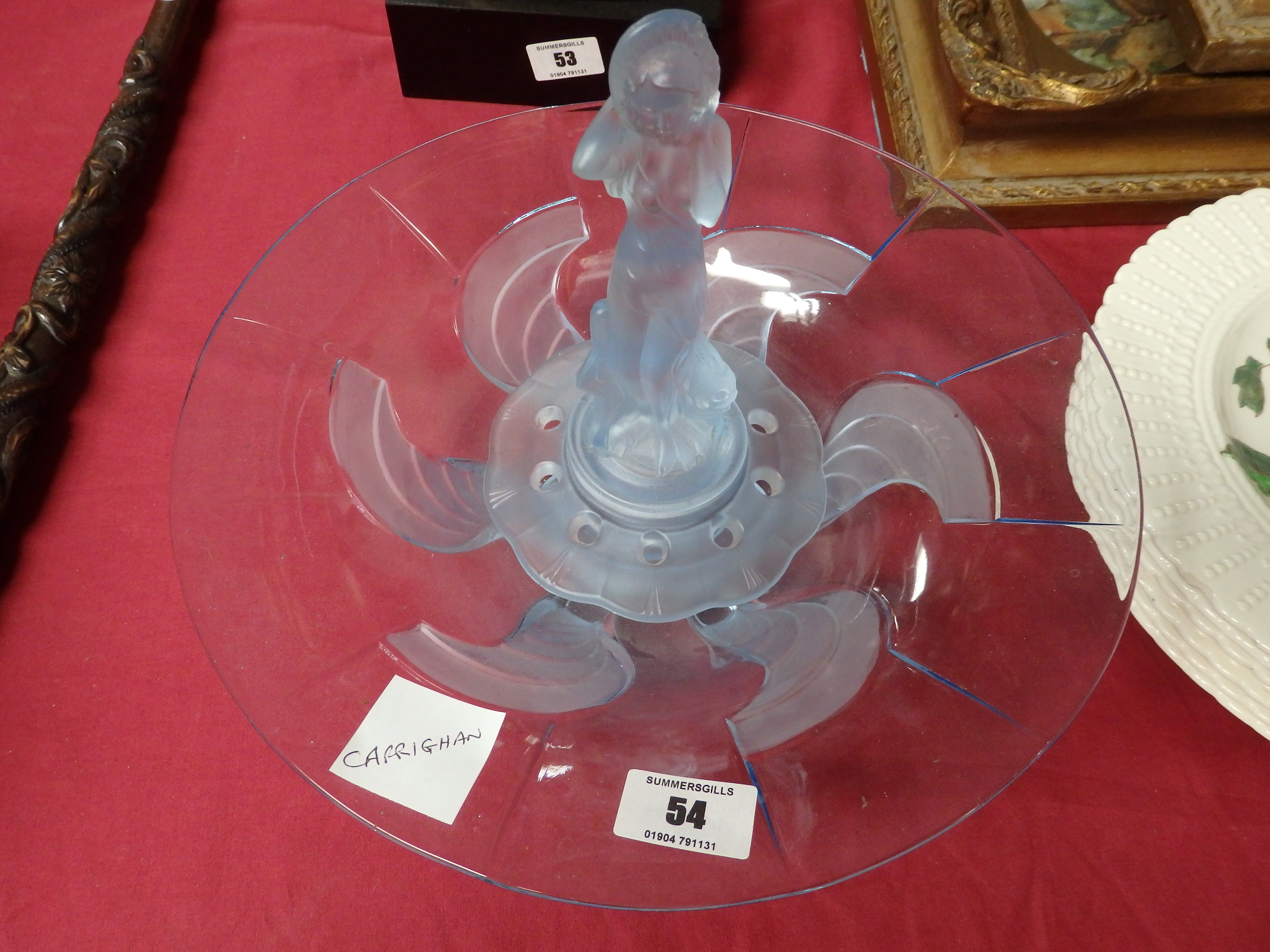 Blue glass figure/bowl