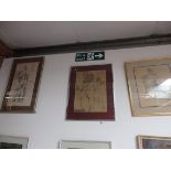 2 sketches by Enid Williams and 1 by John Clare