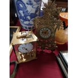 2 brass mantle clocks