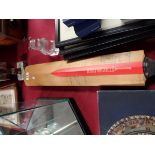Signed cricket bat