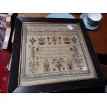 An antique sampler by Sarah Summerton 1827