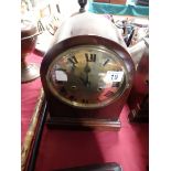 Mahogany brass faced mantle clock