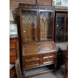 Oak bookcase/bureau