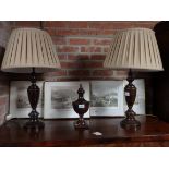 Pair of lamps and matching ornament