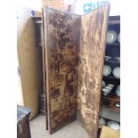 Antique tapestry 4 panel screen