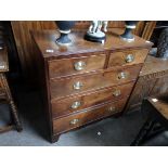 Antique mahogany 4 height chest