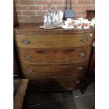 victorian bow fronted 4 high chest (H47 x L43 x D23 inch)