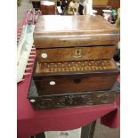 3 antique boxes