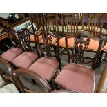 4 repro mahog dining chairs