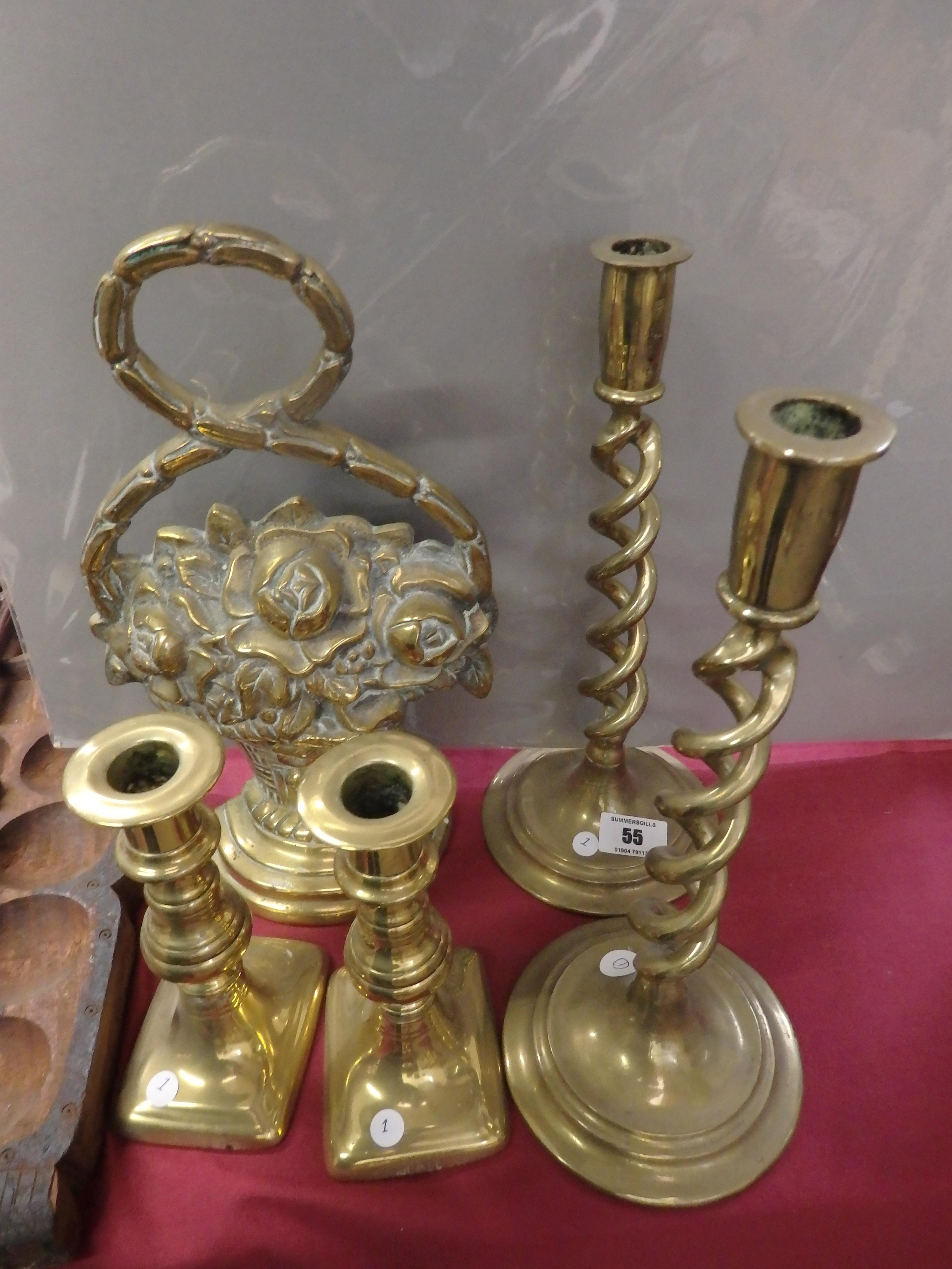 brass candlesticks etc