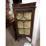 antique mahogany glazed corner display cabinet