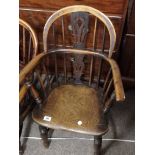 yew wood childs windsor chair