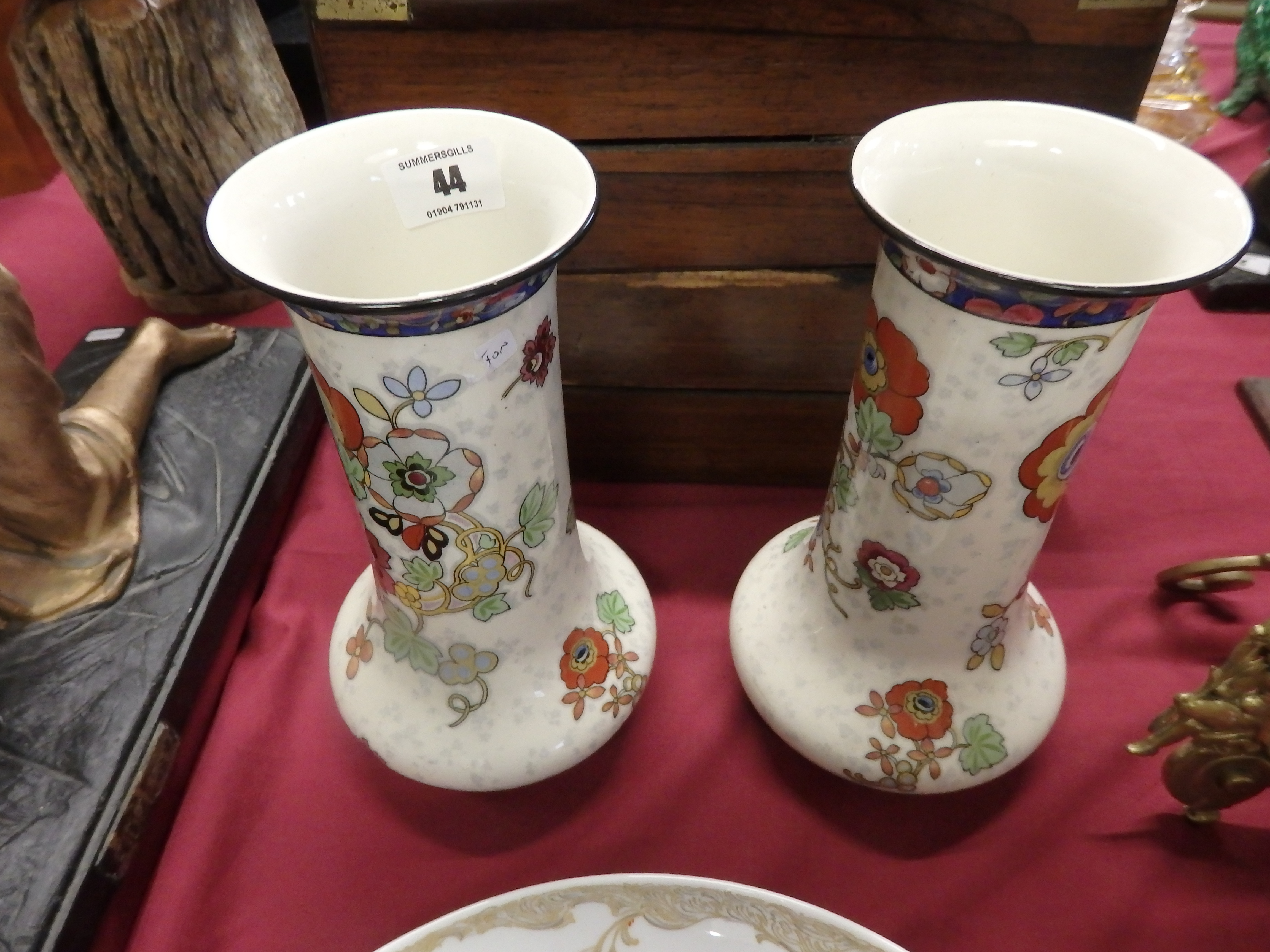 crown ducal vases x 2  (9inch)