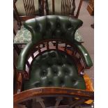 green leather office chair