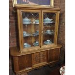 continental oak display cabinet 56L x 66H inch