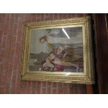painting in gilt frame  jesus & the beggar