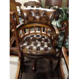 brown leather office chair