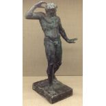 THE SATYR MARSYAS, A RARE ANTIQUE BRONZE STATUE A statue in exactly the same pose was excavated at