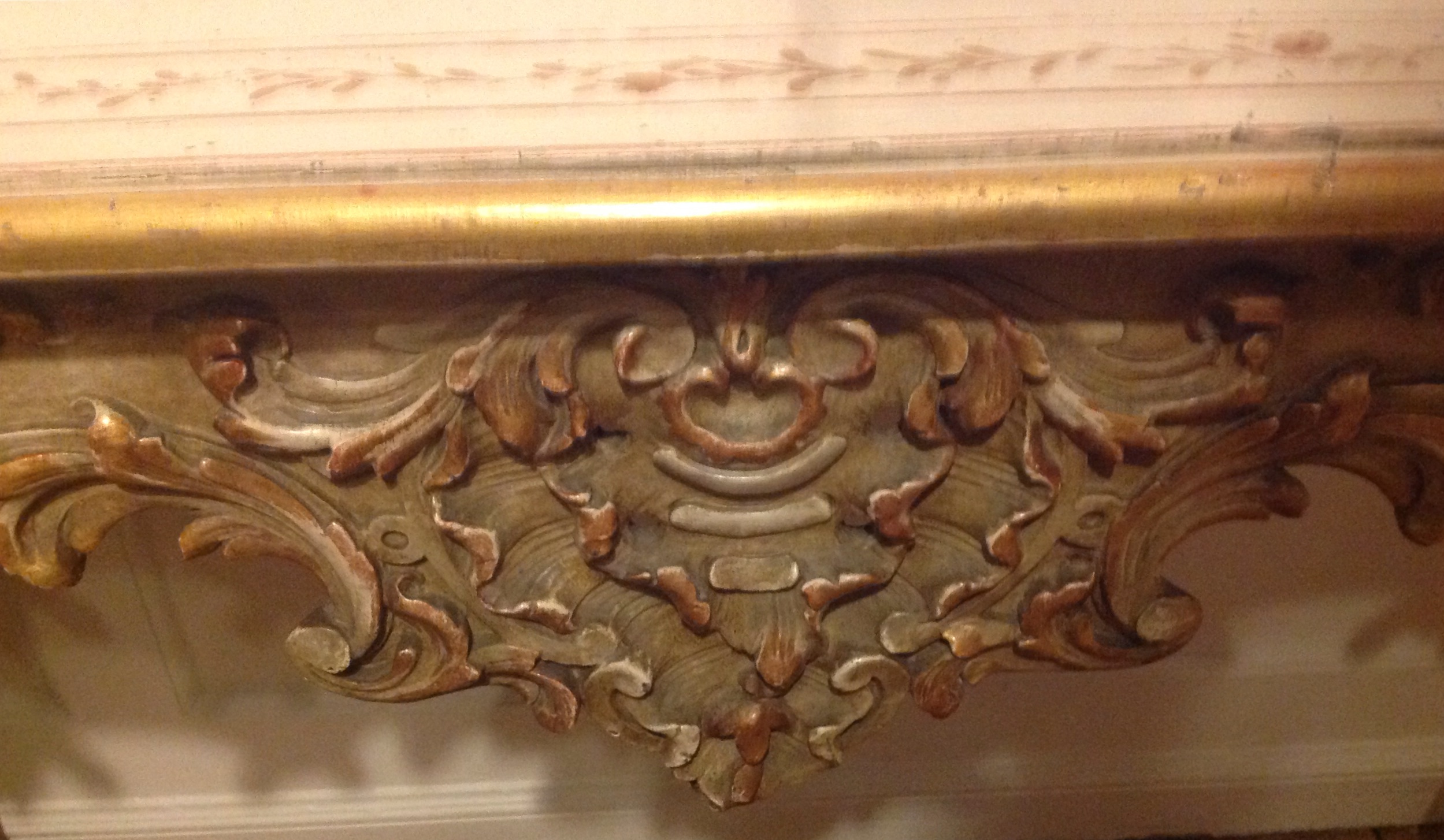 A 19TH CENTURY ITALIAN CONSOLE TABLE In original cream painted finish, the floral border above a - Image 2 of 5