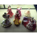 A COLLECTION OF SIX ROYAL DOULTON FIGURES Comprising 'Belle of the Ball', 'Deborah', 'Patricia', '