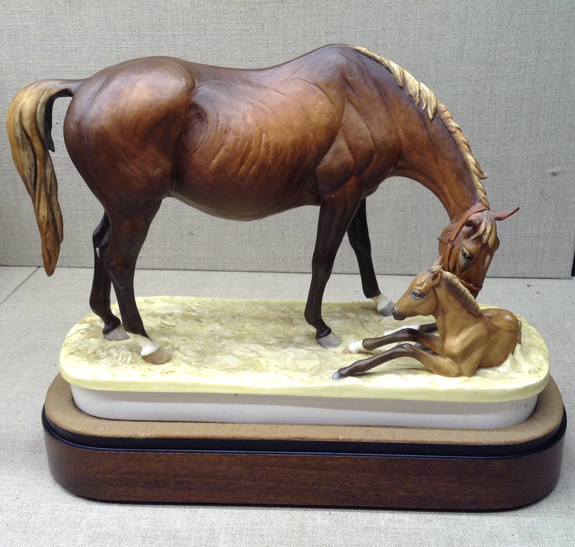 DORIS LINDNER, A ROYAL WORCESTER HORSE Titled 'The New Born ', limited edition 166/500, complete