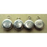 A COLLECTION OF FOUR 19TH CENTURY AND LATER  HALLMARKED SILVER POCKET WATCHES Including