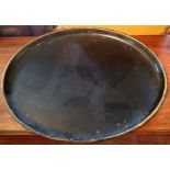 A 19TH CENTURY OVAL TOLEWARE TRAY