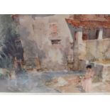 SIR WILLIAM RUSSELL FLINT, R.A., A LARGE 20TH CENTURY COLOURED PRINT  Titled 'The Mill Pool',