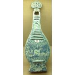 A RARE MING BLUE AND WHITE VASE Modelled as a pipa, Daming Wanli Nianzhi mark 'H'.  (26")