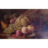 JAMES POULTON, BRITISH, 19TH CENTURY OIL ON BOARD Still life of fruit, signed lower right and