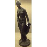 A LATE 19TH CENTURY BRONZE STATUE A classical nude Grecian female.