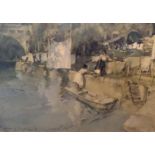 SIR WILLIAM RUSSELL FLINT, R.A., A 20TH CENTURY COLOURED PRINT Of Spanish maidens washing by a