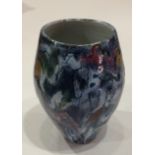 JOHN D. WAREHAM FOR ROOKWOOD An American studio art vase, high fired in coloured runny glazes,