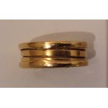 A BVLGARI 18CT YELLOW GOLD ZERO 1 RING Fully marked and signed throughout, size R. (537)