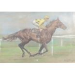 FRANCIS MAT, 1987, PASTEL Of 1987 Derby Winner 'Reference Point', ridden by Steve Cauthen and