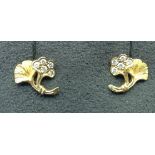 CARRERA Y CARRERA, GARDENIA RANGE A 21st Century pair of 18ct gold and diamond set earrings, with