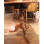 A GEORGIAN MAHOGANY CIRCULAR TILT TOP SUPPER TABLE Raised on turned pedestal legs, with three