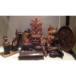 A COLLECTION OF TWELVE LATE 19TH/EARLY 20TH CENTURY BLACK FOREST ITEMS To include bear inkwells,