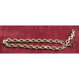 A VICTORIAN GOLD ALBERT CHAIN, BOX LINK Each link engraved with star shaped designs, stamped 10ct.