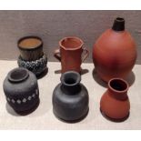 JOHN LEACH, A COLLECTION OF STUDIO POTTERY VASES To include Blanchflower, Yarmouth, Wicker ware,