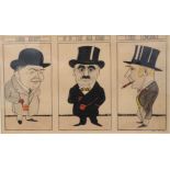 ALEX MCTURK, A 19TH CENTURY PEN AND INK DRAWING  Caricatures of Lord Derby, H.H. The Alga Khan and