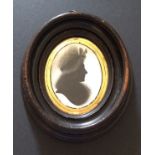 JOHN MIERS, BRITISH, LATE 18TH/EARLY 19TH CENTURY SILHOUETTE ON PLASTER Portrait of a lady,