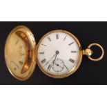 A VICTORIAN HUNTER HALLMARKED 18CT GOLD POCKET WATCH The otherwise plain case having vacant