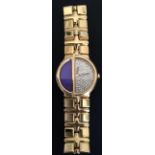 A LADIES' RAYMOND WEIL GOLD PLATED TRAVIATA WRIST WATCH ON INTEGRAL STRAP Having crystal embellished