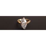 AN 18CT GOLD TRILLION ROSE CUT TWO STONE DIAMOND RING Marked '750' (size J/K). (5851/BG10012629/1)