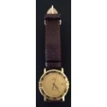 AN 18CT GOLD MID SIZE OMEGA CONSTELLATION WRIST WATCH With calendar window and seconds hand,