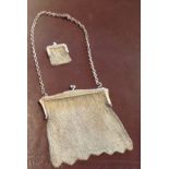 S.J.L. & CO., AN EDWARDIAN CONTINENTAL HALLMARKED SILVER .925 MESH PURSE With a simple design